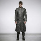 Men’s Punk Rave Gothic Trench Coat – Dark Alternative Long Coat Style