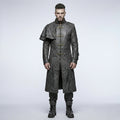 Men’s Devil Fashion Black Gothic Leather Trench Coat – Steampunk Long Coat Style