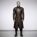 Men’s Punk Rave Brown Faux Leather Trench Coat