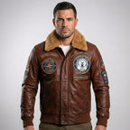 Men’s Aviator Leather Jacket – Classic Pilot Bomber Style