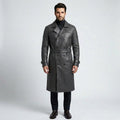 Men’s Royson Black Leather Duster Coat