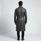 Men’s Royson Black Leather Duster Coat