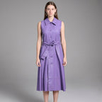 Chic Button-Down Leather Dress