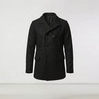 Men’s Black Navy Fleece Peacoat – Classic Double-Breasted Winter Coat