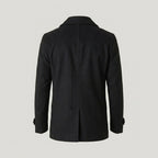 Men’s Black Navy Wool Peacoat – Classic Double-Breasted Winter Coat