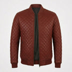 Men’s Lambskin Quilted Leather Jacket – Slim Fit Biker Style