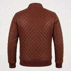 Men’s Lambskin Quilted Leather Jacket – Slim Fit Biker Style