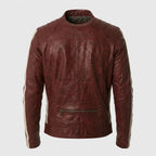 Men’s Red Lambskin Leather Biker Jacket