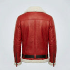 Men’s Santa Claus Sheepskin Leather Christmas Bomber Jacket
