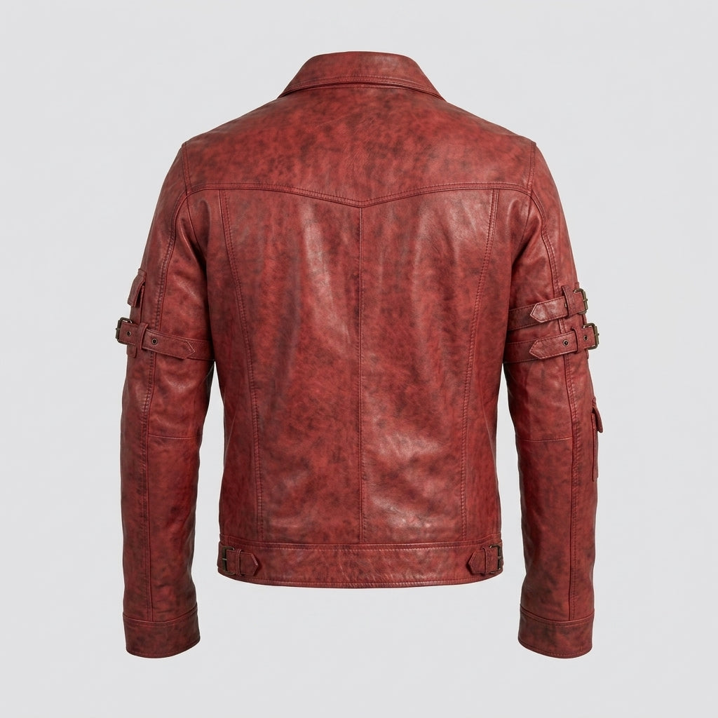 Men’s Red Winter Leather Jacket