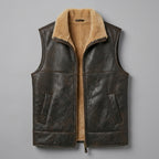 Men’s B3 RAF Aviator Shearling Leather Vest – Flight Bomber Style