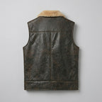 Men’s B3 RAF Aviator Shearling Leather Vest – Flight Bomber Style