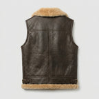 Men’s Black Leather Sheepskin Gilet Vest – Shearling Winter Style