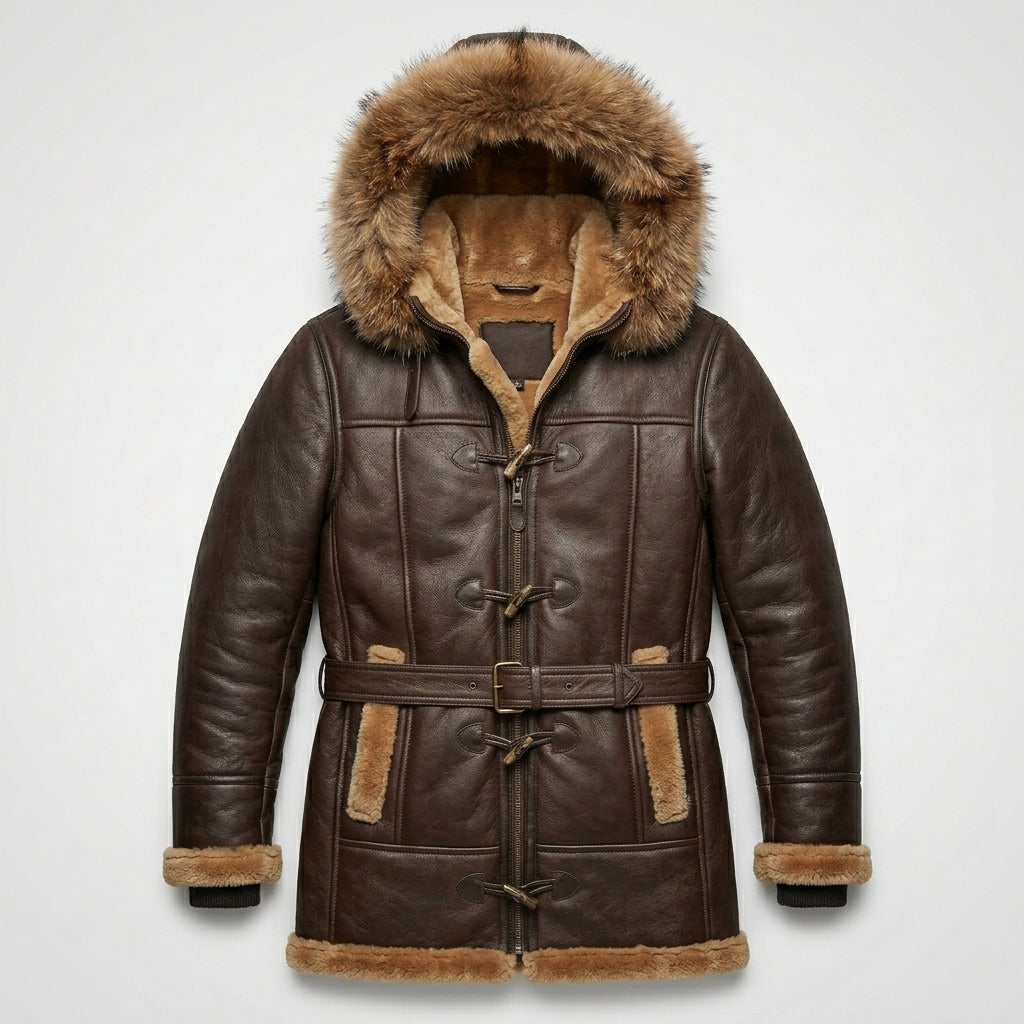 Custom Shearling Hooded Sheepskin Leather Vest for Men – Premium Winter Gilet