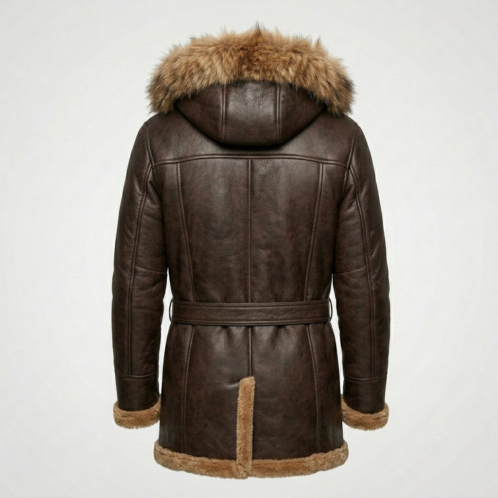 Custom Shearling Hooded Sheepskin Leather Vest for Men – Premium Winter Gilet