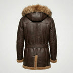 Custom Shearling Hooded Sheepskin Leather Vest for Men – Premium Winter Gilet