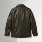 Strellson Foster Mocha Brown Leather Peacoat Jacket