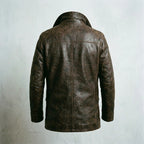 Vintage 1940s Malungs Swedish Goatskin Leather Peacoat
