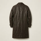 Men’s Brown Leather Duster Coat – Classic Western Long Leather Coat