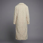 Cream Luxe Long Shearling Wool Coat – Premium Winter Elegance