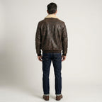 Men’s Classic Shearling Leather Bomber Jacket