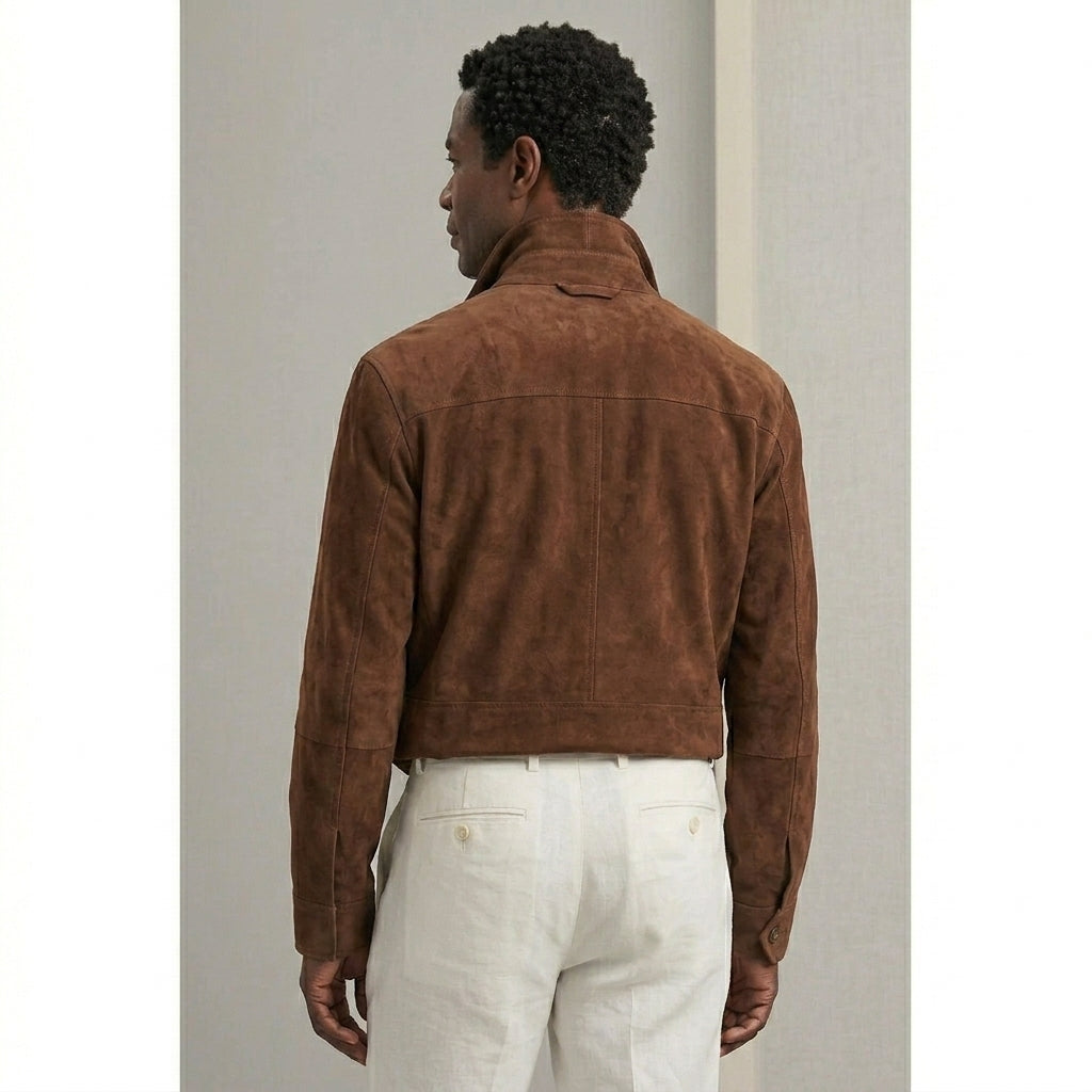 Men’s Brown Suede Field Leather Jacket