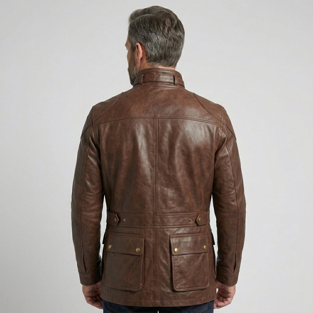 Men’s Custom Made Brown Suede Field Leather Jacket