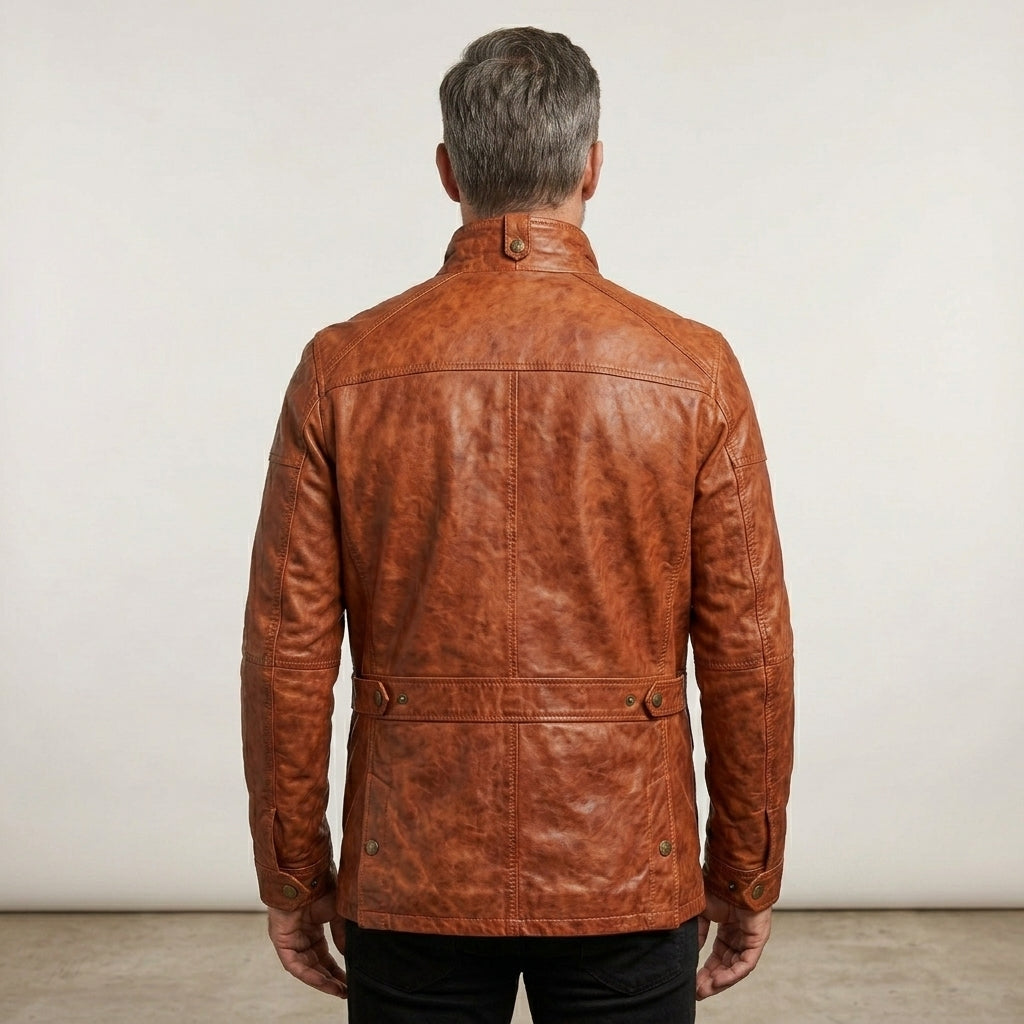 Men’s Light Brown Field Leather Jacket