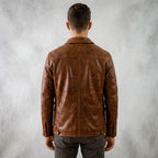 Men’s Classic Brown Leather Field Jacket