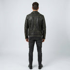 Men’s Black Vintage Rocker Leather Perfecto Jacket