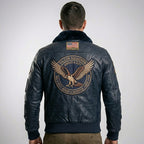 Men’s Royal Air Force Vickers Black Leather Pilot Jacket