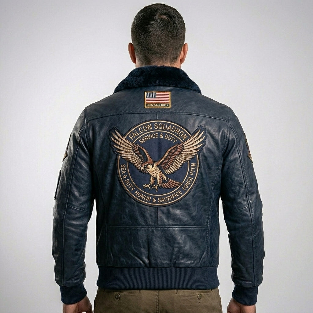 Men’s Royal Air Force Vickers Black Leather Pilot Jacket