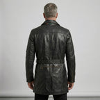 Men’s Black Leather Motorcycle Coat