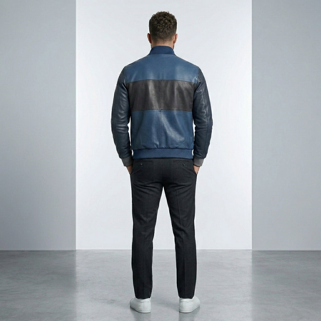 Men’s Leather Bomber Jacket – Classic Aviator Street Style Outerwear