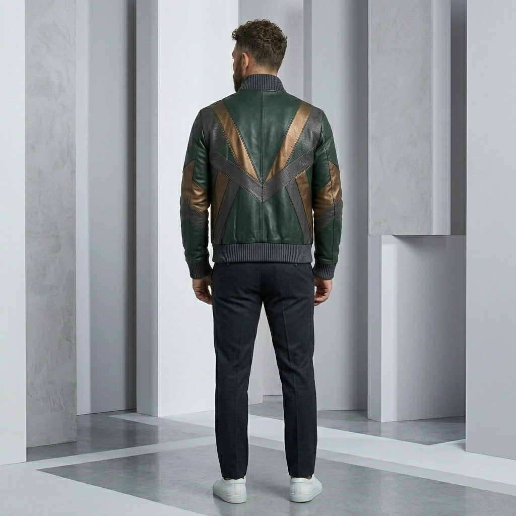 Men’s Genuine Leather Biker Jacket – Retro Vintage Motorcycle Style