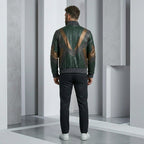 Men’s Genuine Leather Biker Jacket – Retro Vintage Motorcycle Style