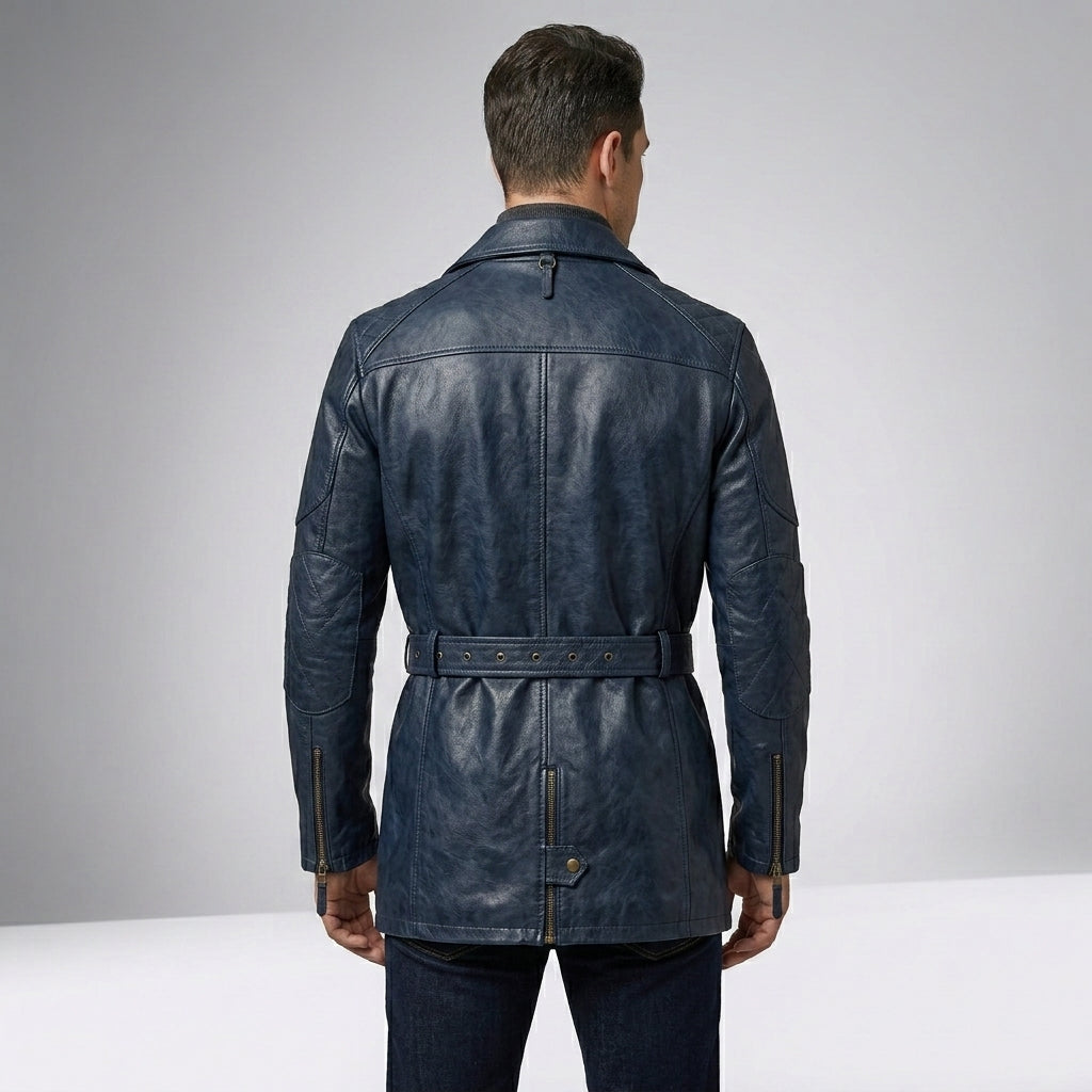 Men’s Riser Leather Jacket – Vintage Moto Fashion Style