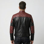 Men’s Black Leather Motorcycle Jacket – Classic Biker Moto Style