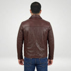 Men’s Classic Relaxed Fit Leather Box Jacket – Timeless Casual Outerwear