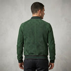 Men’s Stylish Brown Suede Bomber Jacket