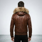 Men’s Vintage Biker Jacket with Hood