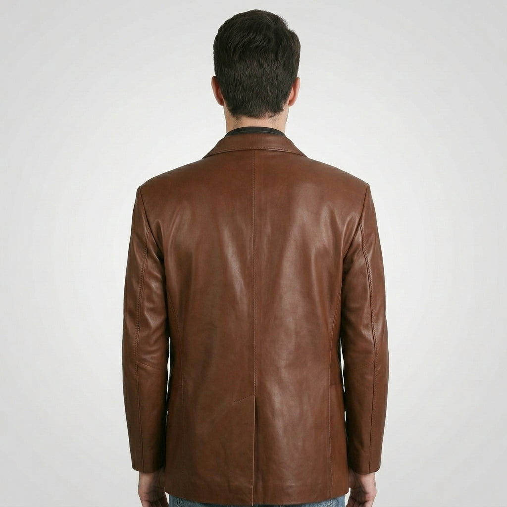 Men’s Classic Brown Leather Blazer jacket
