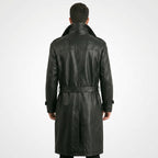Men’s Genuine Leather Trench Coat – Classic Longline Premium Style