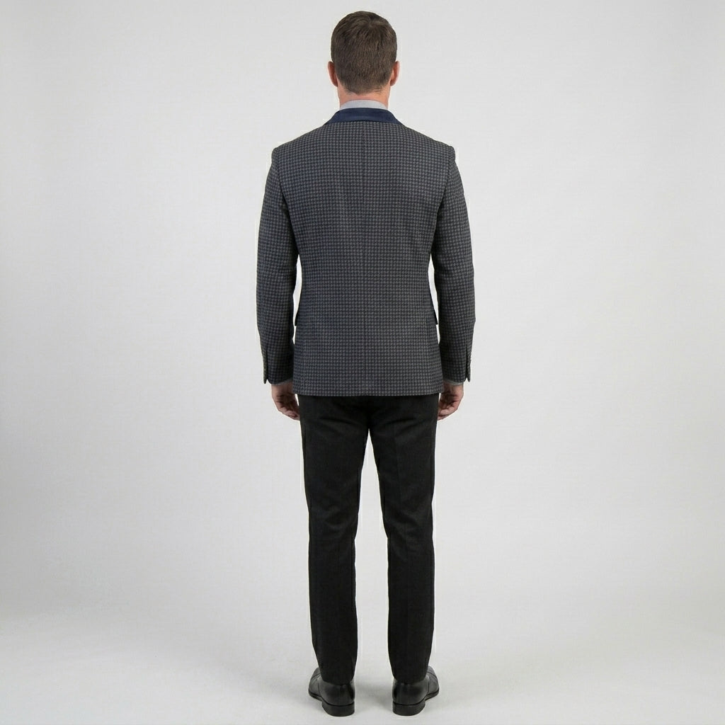 Men’s Blue Leather Coat – Hit Style Slim Fit Longline Jacket