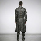 Men’s Punk Rave Gothic Trench Coat – Dark Alternative Long Coat Style