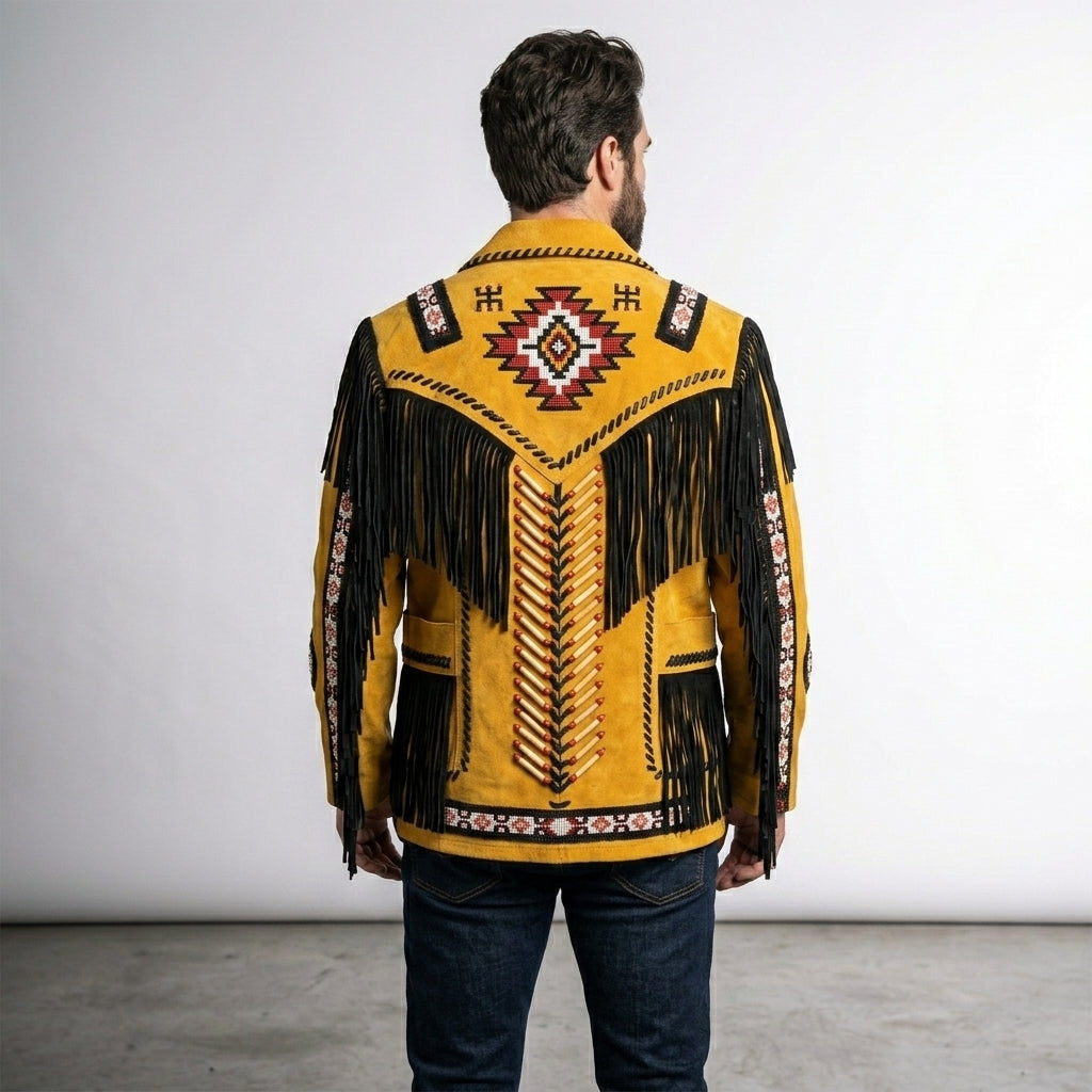 Men’s Traditional Western Leather Jacket – Vintage Frontier Style