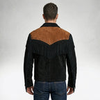 Men’s Western Cowboy Suede Leather Jacket – Classic Rancher Style