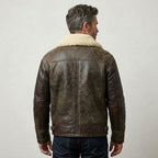 Men’s Premium Sheepskin Military Jacket – Classic Winter Flight Style