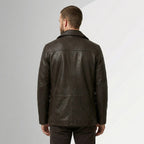 Strellson Foster Mocha Brown Leather Peacoat Jacket