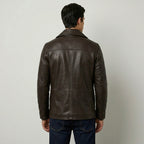 Strellson Foster Leather Peacoat Jacket